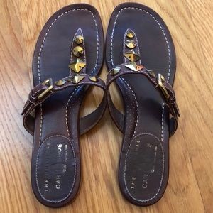 The Original Car Shoe brown leather studded